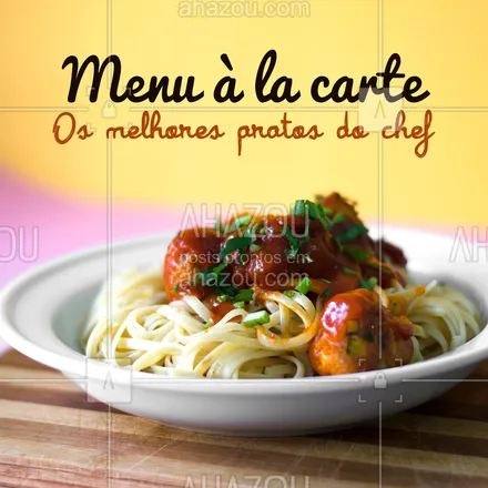 posts, legendas e frases de cozinha italiana para whatsapp, instagram e facebook: Venha saborear os pratos especialmente preparados pelo nosso chef! ? #massas #ahazoutaste #restauranteitaliano