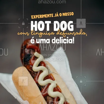 posts, legendas e frases de hot dog  para whatsapp, instagram e facebook: Está com fome? Sem problemas peça já o nosso delicioso hot dog com linguiça defumada, e acabe agora com sua fome, de uma maneira totalmente deliciosa e inovadora. Não perca tempo e peça o seu antes que acabe, número para contato: (__-_________) #ahazoutaste #hotdoglovers  #hotdoggourmet  #hotdog  #food  #cachorroquente 