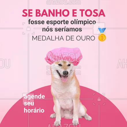 posts, legendas e frases de assuntos variados de Pets para whatsapp, instagram e facebook: Aqui nós arrasamos no banho do seu pet. ✨

Então entre em contato e agende um horário para seu amigo ficar com o visual de campeão 🥇.

#AhazouPet #cats #dogs #petlovers #petsofinstagram #cuidadopet #olímpiadas2024