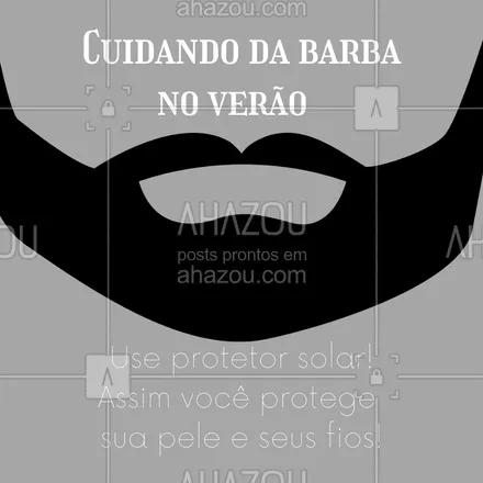 posts, legendas e frases de barbearia para whatsapp, instagram e facebook: Para evitar resíduos na barba, escolha um produto com o toque seco! ? 
#barbudos #barba #dicasdeverao #AhazouBeauty  #barbeirosbrasil #barberShop
