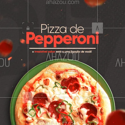 posts, legendas e frases de pizzaria para whatsapp, instagram e facebook: Deu vontade de uma deliciosa pizza com um recheio muito gostoso? Peça nossa incrível pizza de pepperoni! 🍕
#ahazoutaste #pizzaria  #pizza  #pizzalife  #pizzalovers 