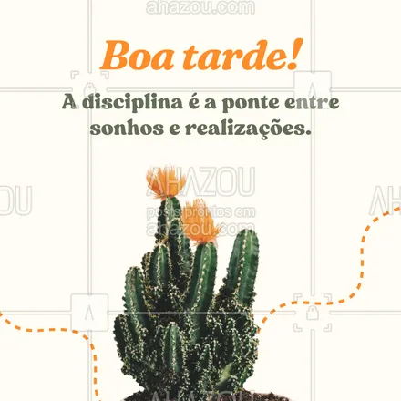 posts, legendas e frases de  para whatsapp, instagram e facebook: Aproveite essa tarde para dar mais um passo rumo às suas metas. A constância é a chave! 🔑 #boatarde #disciplina #foco