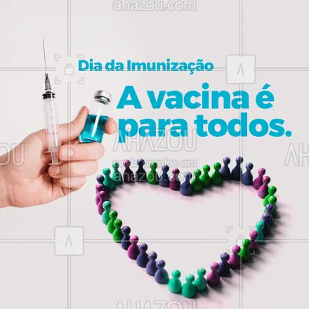 posts, legendas e frases de assuntos variados de Saúde e Bem-Estar para whatsapp, instagram e facebook: A imunização é um direito de todos. Vá ao posto de saúde mais próximo e atualize a sua carteira de vacinação.  💙 #diadaimunização #imunização #vacinasalvavidas #vacinassalvamvidas #vacina #AhazouSaude