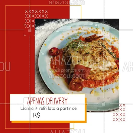 posts, legendas e frases de cozinha italiana para whatsapp, instagram e facebook: Devido a quarentena, estamos atendendo apenas via delivery, porém, não deixe de aproveitar nossa promoção de lasanha + refri latal a partir de R$XX. Entre em contato pelo whatsapp xxxxx-xxxx e consulte os sabores disponíveis. #ahazoutaste#delivery #covid19 #coronavirus #cozinhaitaliana #massa #culinariaitaliana