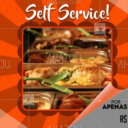 posts, legendas e frases de à la carte & self service para whatsapp, instagram e facebook: O melhor e mais barato self service da região! Venha conhecer nosso restaurante! #ahazou #selfservice #food
