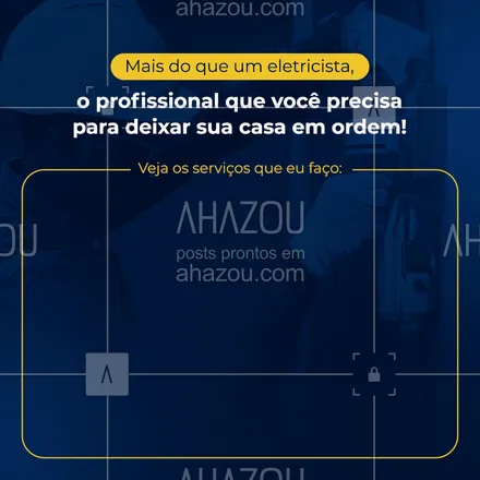 posts, legendas e frases de  para whatsapp, instagram e facebook: ⚡ Que tal transformar a sua casa em um verdadeiro lar? Conte comigo para cuidar da parte elétrica da sua casa e dos probleminhas que estão pendentes. Entre em contato e resolva já os seus problemas (inserir contato) 🛠️💪#CasaEmOrdem #EspecialistaEmTudo #FazTudo #Eletricista #Elétrica #AhazouPack #AhazouServiços  #eletrica  #eletricista  #eletricidade 