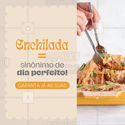 posts, legendas e frases de cozinha mexicana para whatsapp, instagram e facebook: Saboreie nossas deliciosas enchiladas e surpreenda-se com o sabor inigualável da culinária mexicana! 😋 #ahazoutaste #comidamexicana  #cozinhamexicana  #texmex  #vivamexico #enchilada