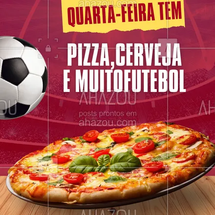 posts, legendas e frases de para whatsapp, instagram e facebook: Chamando todos os amantes de pizza e futebol! Vamos se reunir na quarta para curtir o jogo com muita comida boa e energia. Quem topa? 🍻🔥
#FutebolNaQuarta #PizzaComAmigos #FestaDoJogo
