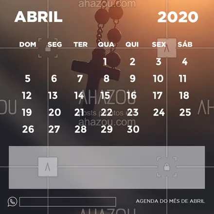 posts, legendas e frases de posts para todos para whatsapp, instagram e facebook: Confira nosso calendário do mês de Abril! ?
#calendario #ahazou #abril #2020