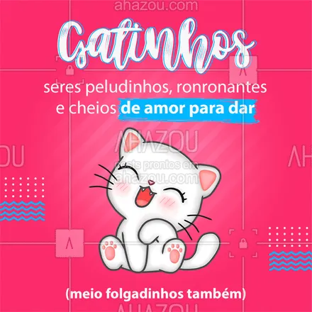 posts, legendas e frases de assuntos variados de Pets para whatsapp, instagram e facebook: Quem aí tem um serzinho desses cheio de amor e folga para dar? ???❤️ 
#Cats #Gatinhos #FrasesPet #AhazouPet  #petlovers #ilovepets