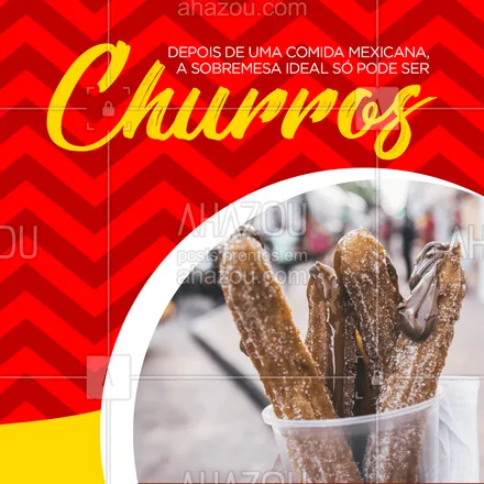 posts, legendas e frases de cozinha mexicana para whatsapp, instagram e facebook: Escolha o seu sabor favorito e peça seu churros! 😋
#churros #sobremesa #ahazoutaste  #comidamexicana  #cozinhamexicana  #vivamexico 