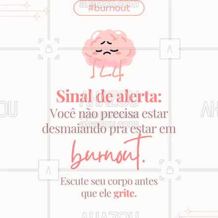 posts, legendas e frases de saúde mental para whatsapp, instagram e facebook: Burnout não começa de repente. Cansaço extremo, irritabilidade, falta de motivação e até dores físicas podem ser sinais. Cuidar da sua saúde mental é essencial, e pedir ajuda não é fraqueza, é sabedoria.
#burnout #cuidadomental #exaustaoemocional #autocuidado #prevençãodoburnout #psicologia