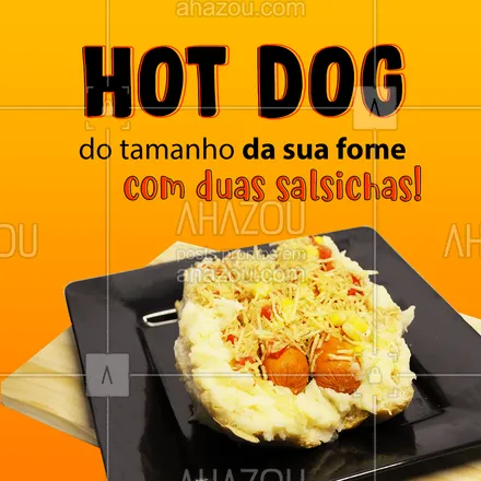 posts, legendas e frases de hot dog  para whatsapp, instagram e facebook: Sua fome pode ser MONSTRA, mas o nosso Hot Dog é mais! ??
#HotDog #CachorroQuente #AhazouTaste #Instafood #Foodlovers #ahazoutaste 