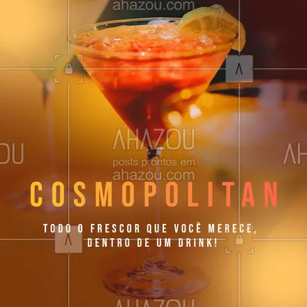 posts, legendas e frases de bares para whatsapp, instagram e facebook: Hoje você bem que merece um bom drink, peça o seu cosmopolitan! 😉
#cosmopolitan #drinks #ahazoutaste  #cocktails  #bar  #pub 