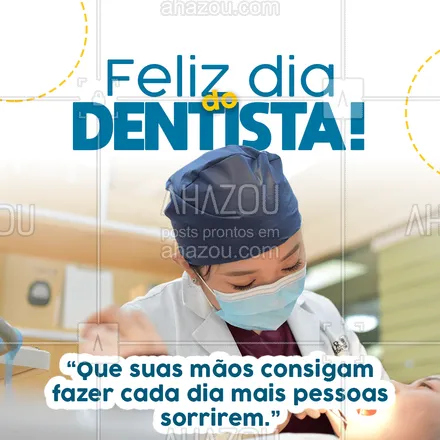 posts, legendas e frases de odontologia para whatsapp, instagram e facebook: Parabéns aos profissionais que tem o dom de fazer as pessoas sorrirem! #odonto #odontologia #AhazouSaude #saude #bemestar #diadodentista #sorriso #cuidados
Cuidados dentista dia do dentista saúde bem estar 
