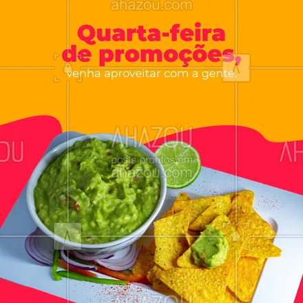 posts, legendas e frases de cozinha mexicana para whatsapp, instagram e facebook: Quarta-feira com comida mexicana, é uma quarta-feira com diversão garantida. 🇲🇽 🌯 #ahazoutaste #comidamexicana #cozinhamexicana #vivamexico #promoções