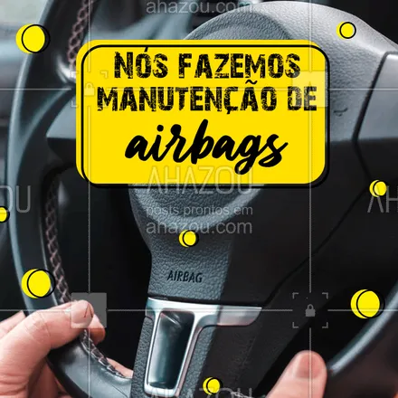 posts, legendas e frases de mecânica automotiva para whatsapp, instagram e facebook: Os airbags são uns dos mais importantes sistemas de segurança de um automóvel. Por isso é importante deixá-lo sempre em dia para um bom funcionamento, faça sempre a manutenção deles. Inclusive nós realizamos esse tipo de manutenção, venha já conferir. #airbags #AhazouAuto  #mecanicaautomotiva  #carros