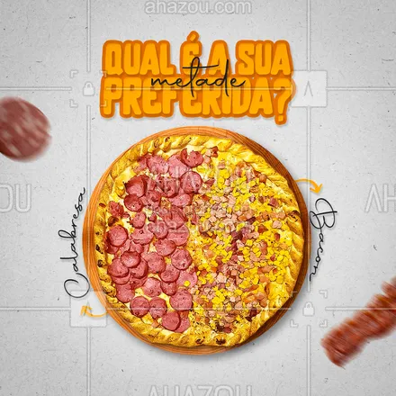 posts, legendas e frases de pizzaria para whatsapp, instagram e facebook: ? Responde aqui nos comentários: Qual é a sua metade favorita? É pro meu TCC! ?
#ahazoutaste  #pizza #pizzaria #pizzalife #pizzalovers