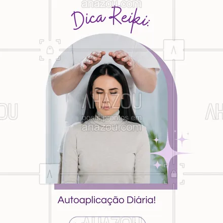 posts, legendas e frases de  para whatsapp, instagram e facebook: Coloque as mãos sobre seu coração, cabeça ou barriga por 5 minutos e sinta a energia fluir. O Reiki é simples e pode ser praticado em casa!
👉 Experimente e compartilhe seu relato!
#AutoReiki #BemEstar #EnergiaPositiva