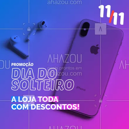 posts, legendas e frases de computadores, celulares & tablets para whatsapp, instagram e facebook: Tem descontos pra você solteiro não se sentir sozinho! Aproveite nossa loja toda com até XX% de desconto.
#Promoção #AhazouTec #Solteiro