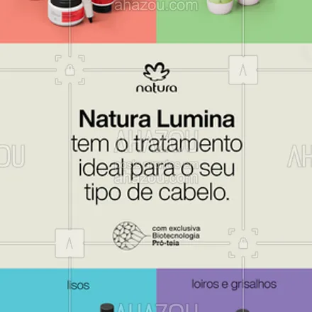 posts, legendas e frases de natura para whatsapp, instagram e facebook: Natura Lumina tem fórmulas inovadoras e a exclusiva biotecnologia pró-teia: une ciência e natureza para cuidar dos seus fios, garante regeneração inteligente e cabelos 2X mais fortes desde a 1ª aplicação, alta performance e resultados comprovados do couro aos fios e soluções para diferentes curvaturas e necessidades. Escolha o ideal para você e experimente tratar seus cabelos como Natura Lumina trata. #AhazouNatura #ahazourevenda