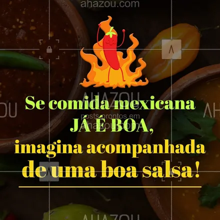 posts, legendas e frases de cozinha mexicana para whatsapp, instagram e facebook: Não perde tempo não, faça agora mesmo o seu pedido! 😉
#salsamexicana #comidamexicana #ahazoutaste #cozinhamexicana  #texmex 