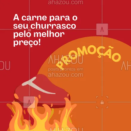 posts, legendas e frases de açougue & churrasco para whatsapp, instagram e facebook: Churrasco bom e barato? Temos! Aproveite a promoção e venha garantir sua carne. #ahazoutaste #açougue #barbecue #bbq #churrasco #churrascoterapia #meatlover #promoção