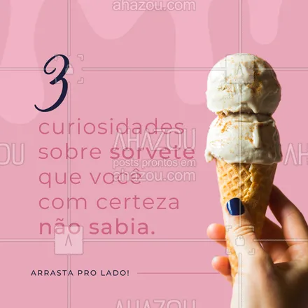 posts, legendas e frases de gelados & açaiteria para whatsapp, instagram e facebook: Uma curiosidade plus sobre os sorvetes é que os sabores mais tropicais como manga, pitanga, jabuticaba, carambola, caju e coco são invenções genuinamente brasileiras. E tinha que ser, né? 😝🍨
#ahazoutaste #açaí  #açaíteria  #cupuaçú  #gelados  #icecream  #sorvete  #sorveteria 
