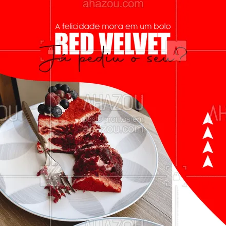 posts, legendas e frases de confeitaria para whatsapp, instagram e facebook: Por sorte, nós temos um delicioso Red Velvet esperando por você! 🤩🍰
#redvelvet #ahazoutaste #bolo  #bolosdecorados  #confeitaria  #confeitariaartesanal  #doces 