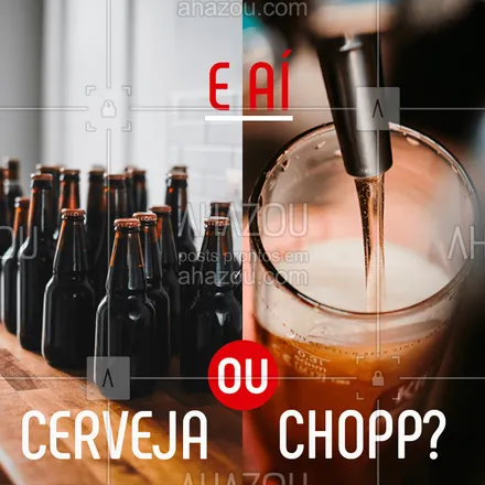 posts, legendas e frases de bares para whatsapp, instagram e facebook: Qual você prefere? #alimentacao #ahazou #cerveja #chopp 
