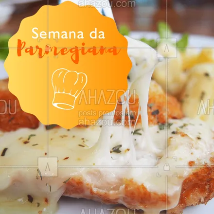 posts, legendas e frases de cozinha italiana para whatsapp, instagram e facebook: Aproveite para saborear um delicioso prato à Parmegiana! ?  #parmegiana #ahazoutaste #comidaitaliana
