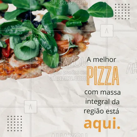 posts, legendas e frases de pizzaria para whatsapp, instagram e facebook: Você pode até procurar em outros lugares, mas a melhor pizza de massa integral você só encontra aqui 🍕. Então não perca mais tempo, peça já a sua. #pizza #pizzalife #pizzalovers #ahazoutaste #pizzaria #sabor #opçoes #massaintegral #novidade #cardápio #qualidade