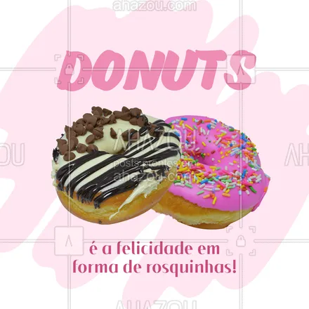 posts, legendas e frases de doces, salgados & festas, confeitaria para whatsapp, instagram e facebook: O que falta para o seu dia se tornar mais feliz e mais docinho? Donuts! É claro! Peça já o seu.
#ahazoutaste #donuts  #doces  #confeitariaartesanal  #confeitaria 