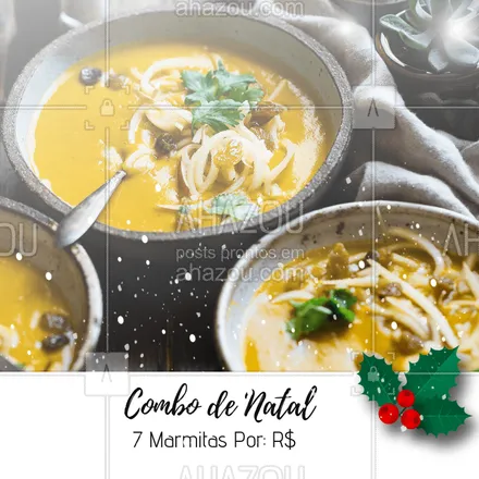 posts, legendas e frases de marmitas, assuntos variados de gastronomia para whatsapp, instagram e facebook: Não perca nosso combão de Natal! #promocao #marmitas #ahazouapp #natal #combo