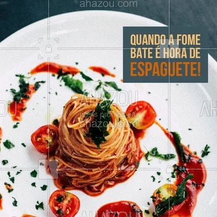 posts, legendas e frases de cozinha italiana para whatsapp, instagram e facebook: Venha provar nosso espaguete! #alimentacao #ahazou #massa