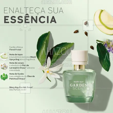 posts, legendas e frases de mary kay para whatsapp, instagram e facebook:  Enalteça sua essência com Garden Scent! 
Descubra a nova fragrância floral verde da Mary Kay, com notas de maçã fresca, orquídea natural e um toque elegante de raiz de íris e patchouli 🌸. Sinta-se única e sofisticada todos os dias! ✨
#ahazoumarykay #ahazourevenda