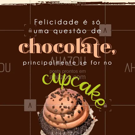 posts, legendas e frases de confeitaria para whatsapp, instagram e facebook: E aqui nós temos diversos cupcakes de chocolate esperando por você! ??
#cupcake #felicidade #bolo #ahazoutaste  #confeitariaartesanal #doces #confeitaria