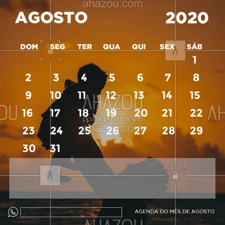 posts, legendas e frases de posts para todos para whatsapp, instagram e facebook: Confira nosso calendário do mês de Agosto! ?
#calendario #ahazou #Agosto #2020
