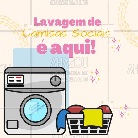 posts, legendas e frases de lavanderia para whatsapp, instagram e facebook: Suas camisas lavadas aqui recebem um tratamento especial!
#AhazouServiços #camisasocial #lavagem  #lavanderia  #roupalavada  #roupalimpa 