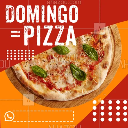 posts, legendas e frases de pizzaria para whatsapp, instagram e facebook: Que tal uma pizza para aproveitar o domingo? ? #ahazoufood #pizza #Delivery  #ficaemcasa