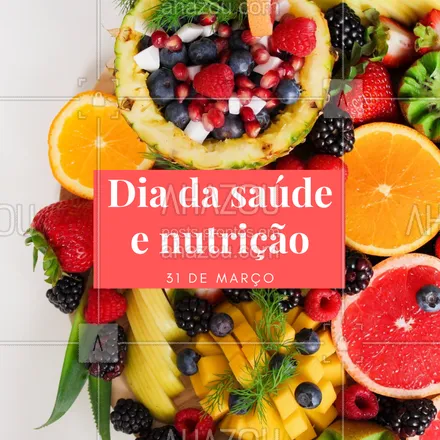 posts, legendas e frases de saudável & vegetariano para whatsapp, instagram e facebook: Dia da saúde e nutrição! É importante se cuidar! ❤️️ #diadasaudeenutriçao #saude #bemestar #março #31demarço #nutriçao