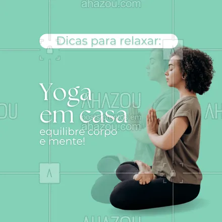 posts, legendas e frases de assuntos variados de Saúde e Bem-Estar para whatsapp, instagram e facebook: Pratique yoga no conforto do seu lar para equilibrar corpo e mente. Seja iniciante ou experiente, os movimentos suaves e a conexão com a respiração proporcionam um relaxamento profundo. Sinta-se rejuvenescido e em paz. 🌈🙏 #YogaEmCasa #EquilibrioMenteCorpo #RelaxamentoYoga #AhazouSaude #bemestar  #cuidese  #qualidadedevida  #saude  #viverbem 