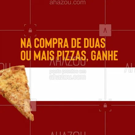 posts, legendas e frases de pizzaria para whatsapp, instagram e facebook:  Se pizza já é bom, imagina mais de uma e com um brinde então??? ??
#Pizza #CombodePizza #CarrosselAhz #ahazoutaste  #pizzalovers #pizzalife #pizzaria
