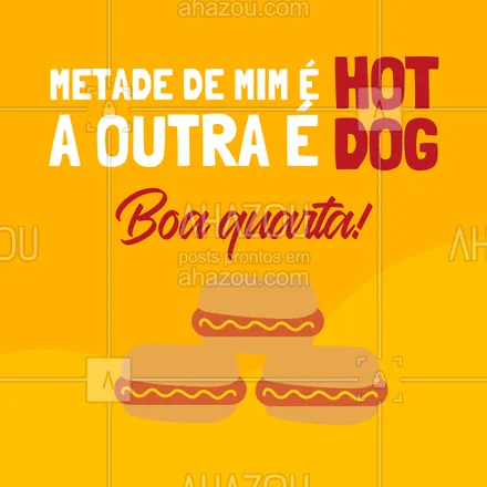 posts, legendas e frases de hot dog  para whatsapp, instagram e facebook: Só os amantes de hot dog garantem aquele dogão em plena quarta-feira! 🌭😝😋
#ahazoutaste #cachorroquente  #food  #hotdog  #hotdoggourmet  #hotdoglovers 