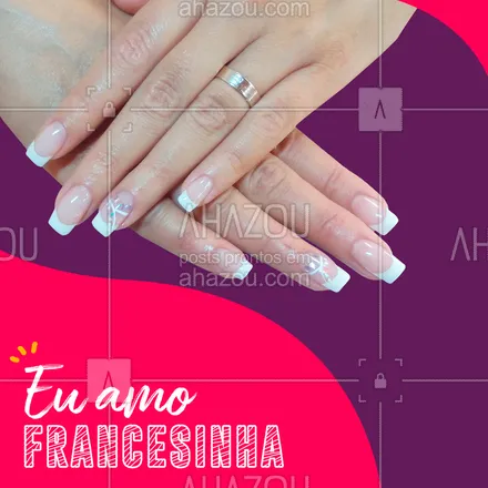 posts, legendas e frases de manicure & pedicure para whatsapp, instagram e facebook: Clica duas vezes só quem AMA FRANCESINHA ?
#unhas #nails #francesinha #nailart