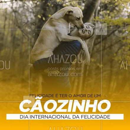 posts, legendas e frases de assuntos variados de Pets para whatsapp, instagram e facebook: Não podemos falar em felicidade sem lembrar dos nossos pets, não é? Aproveite o Dia Internacional da Felicidade com aquele serzinho que te faz muito feliz ❤️ AhazouPet #cats #dogs #dogsofinstagram #ilovepets #petlovers #petoftheday #petsofinstagram