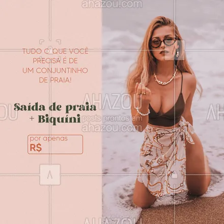 posts, legendas e frases de moda praia para whatsapp, instagram e facebook: Uma mulher de conjuntinho novo não quer guerra com ninguém! ?
#saidadepraia #biquini #modapraia #AhazouFashion  #verao #moda #praia