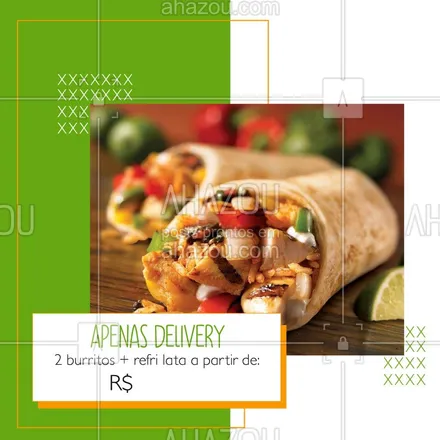 posts, legendas e frases de cozinha mexicana para whatsapp, instagram e facebook: Devido a quarentena, estamos atendendo apenas via delivery, porém, não deixe de aproveitar nossa promoção de 2 burritos + refri  a partir de R$XX. Entre em contato pelo whatsapp xxxxx-xxxx e consulte os sabores válidos da promoção. #ahazoutaste #burrito #cozinhamexicana #culinariamexicana #delivery #covid19 #coronavirus