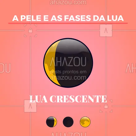 posts, legendas e frases de estética facial para whatsapp, instagram e facebook: ?Na fase da Lua Cheia, os poros ficam mais abertos, por isso, é o momento ideal para aplicar cremes nutritivos e deixar a pele mais sedosa. Fique de olho no calendário! ? #esteticafacial #pele #ahazou #luacheia #fasesdalua