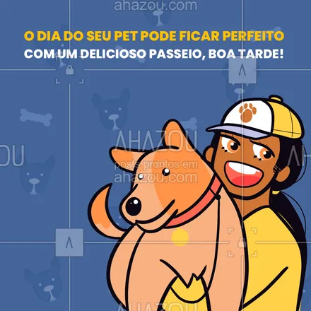 posts, legendas e frases de dog walker & petsitter para whatsapp, instagram e facebook: Tira a coleira e vai dar um passeio com seu pet, e não puder, deixa com a gente.#pets #ilovepets #AhazouPet #dogwalker #serviços #frase